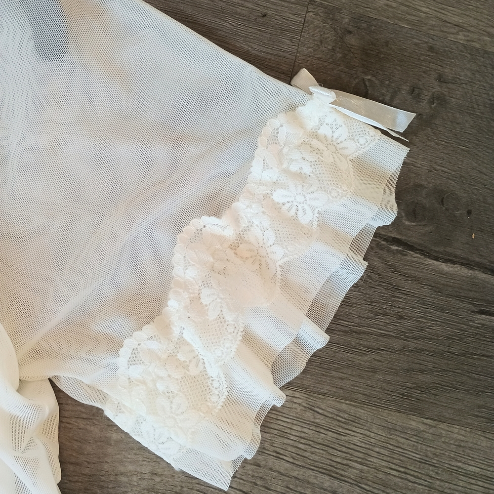 Like new, vintage style, white, double layer nightie, womens intimates, fairy - Picture 8 of 16